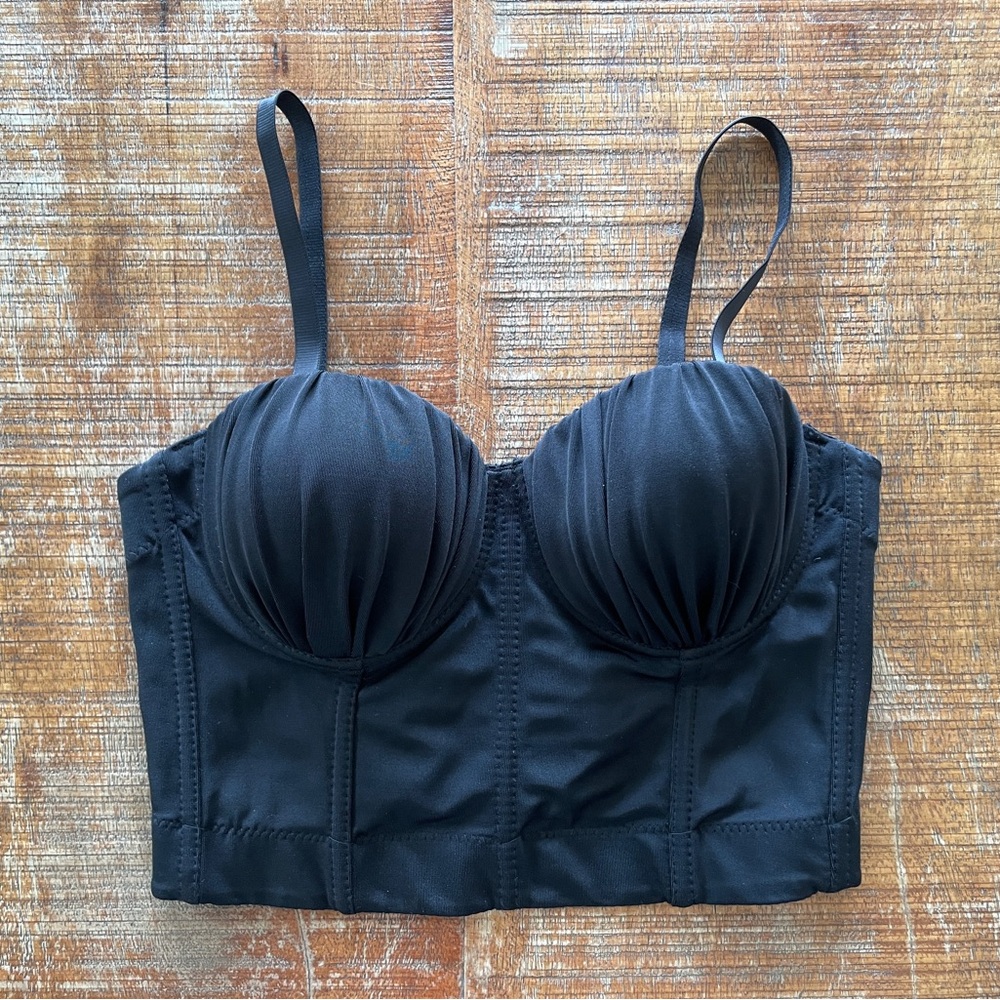 Monique Black Women's Rouched Bustier Style Top